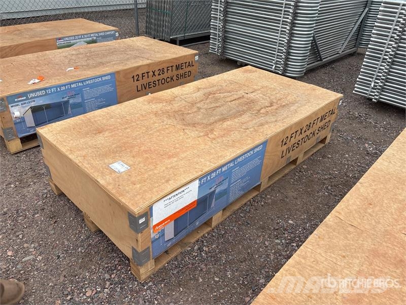 AGR-LS1228 28 ft x 12 ft Metal Livestock Shelter ( ماكينات وملحقات مواش أخرى