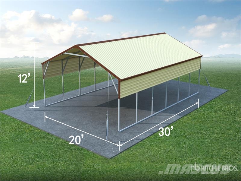 AGR-MC2030 20 ft x 30 ft Steel Carport (Unused) Stalen constructies
