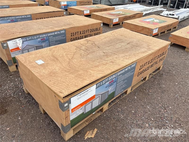 AGR-MS2322 23 ft x 22 ft Double Garage Metal Stora Tērauda karkasa ēkas