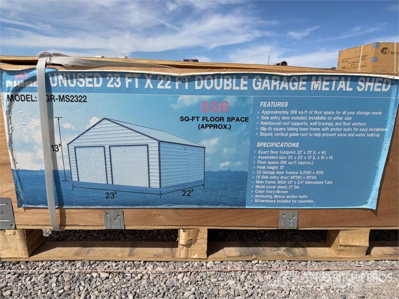AGR-MS2322 Double Garage Metal Shed (Unused) Stålramsbyggnader