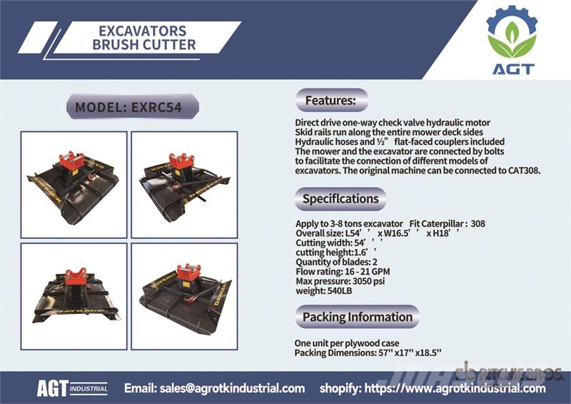 AGT EXRC54 Excavator Brush Cutter Rotary Cutter - Fits Inne akcesoria