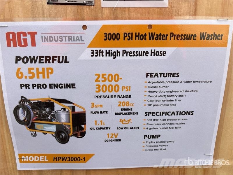 AGT HPW3000-1 Pressure Washer (Unused) Lavadoras de alta pressão leves