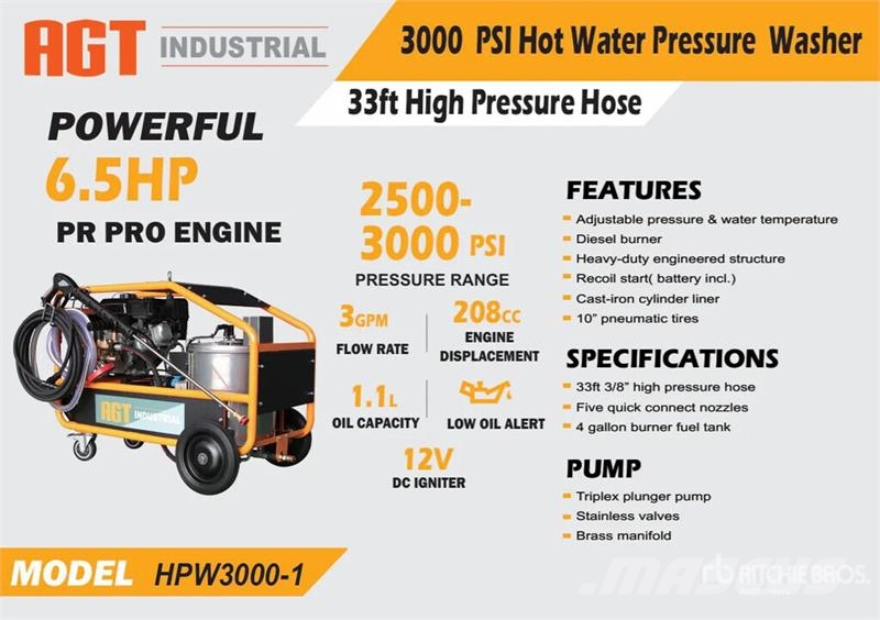 AGT HPW3000-1 Pressure Washer (Unused) Máquinas ligeiras de lavagem a pressão