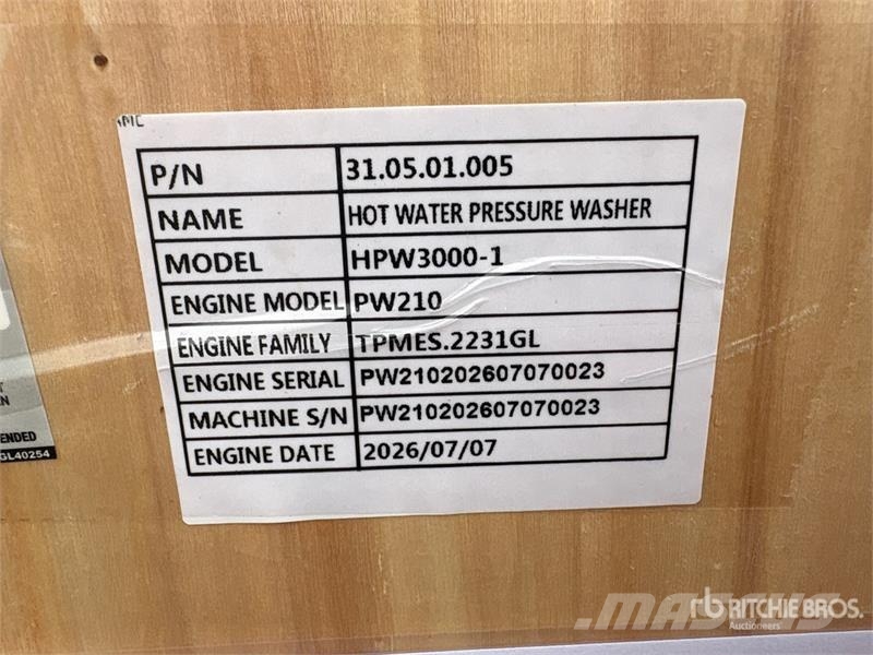 AGT HPW3000-1 Pressure Washer (Unused) Lavadoras de alta pressão leves