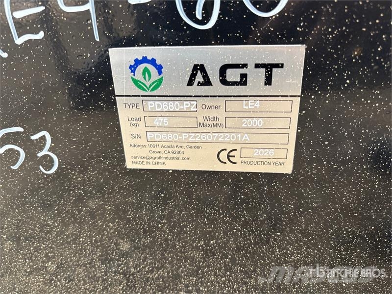 AGT PD680-PZ Skid Steer Post Driver (Unused) Fencing equipment