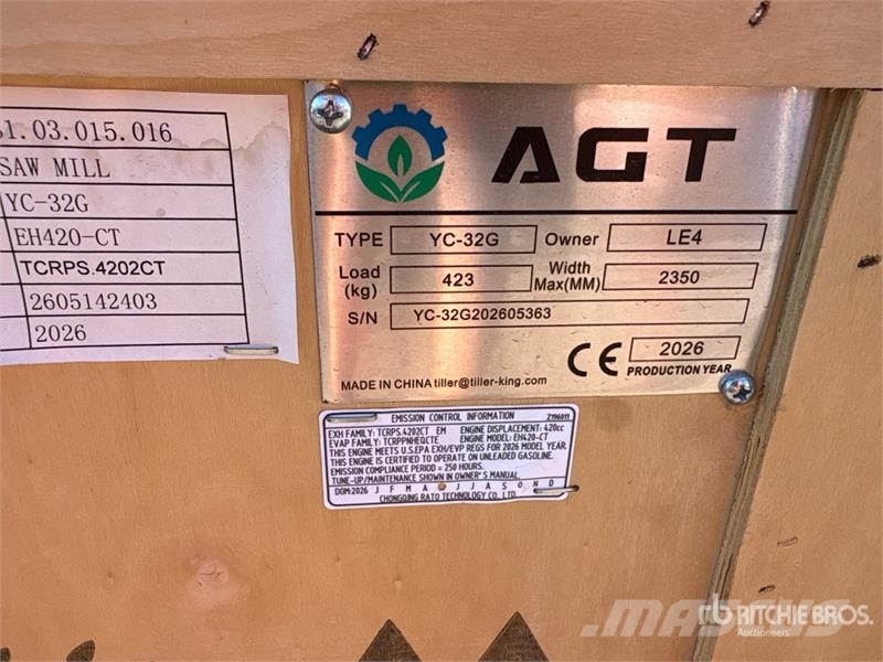 AGT YC32-G Portable Sawmill (Unused) Sägewerke