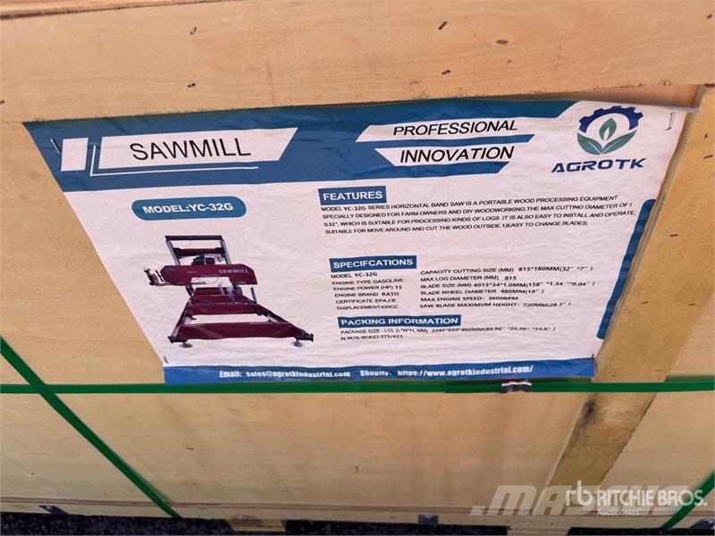 AGT YC32-G Portable Sawmill (Unused) Píly