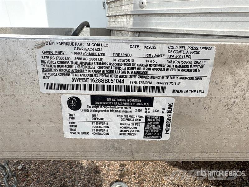 Alcom 16 ft T/A Enclosed Trailer Box Trailers