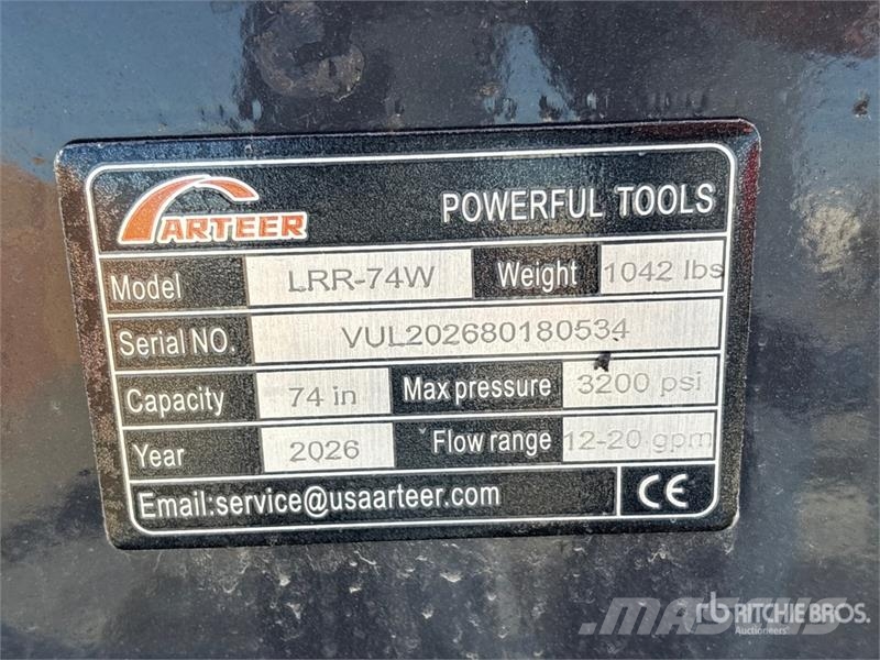 Arteer LRR-74W 74 in Skid Steer Landscape Rake (Unused) Rakes and tedders