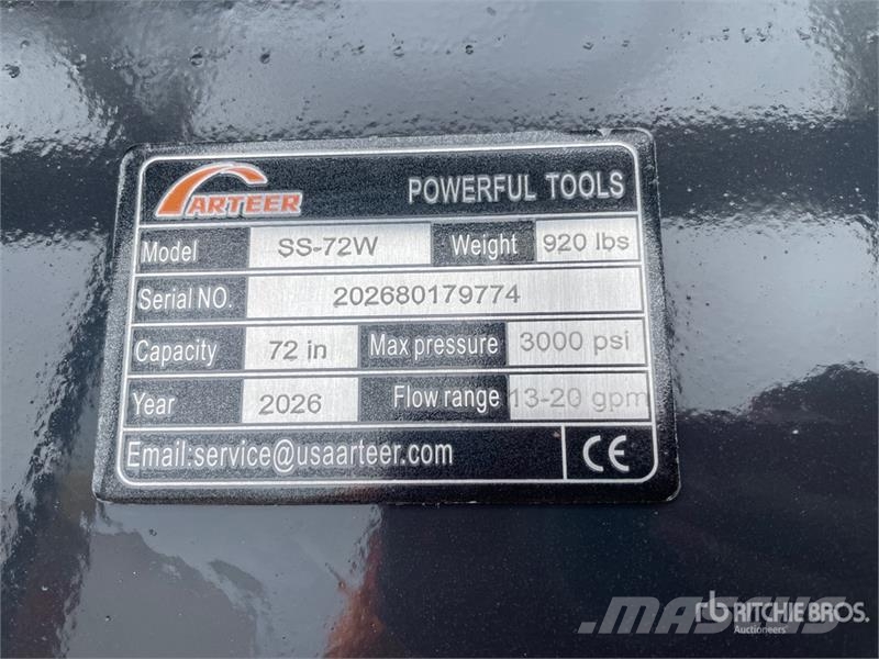 Arteer SS-72W 72 in Skid Steer Sweeper (Unused) Birstes