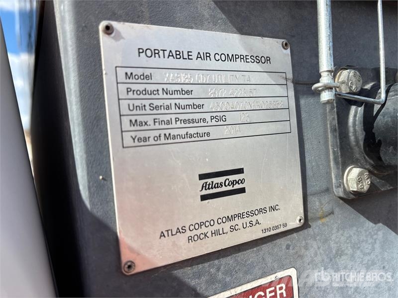 Atlas Copco 185 cfm Skid-Mounted 4.4 gal Air Compressor مكابس
