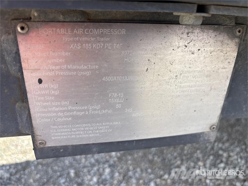 Atlas Copco 185 Mobile Air Compressor (Inoperable) Kompresorji