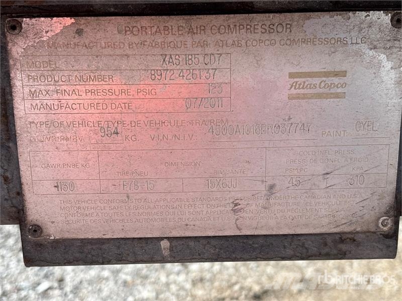 Atlas Copco XAS185CD7 Air Compressor Kompresorji