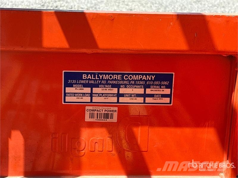 Ballymore PS-140H Vertical Mast Lift رافعات السارية الرأسية