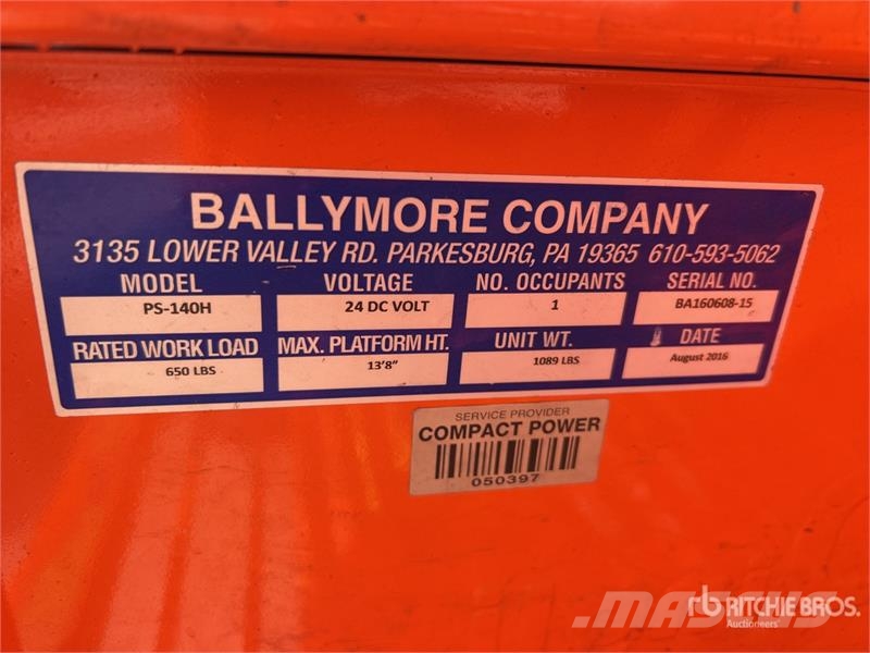Ballymore PS-140H Vertical Mast Lift رافعات السارية الرأسية