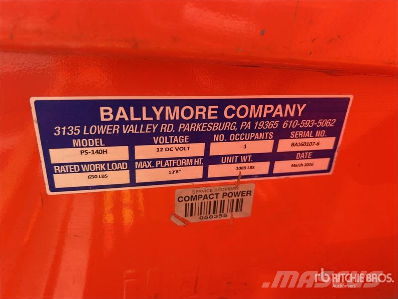Ballymore PS-140H Vertical Mast Lift رافعات السارية الرأسية