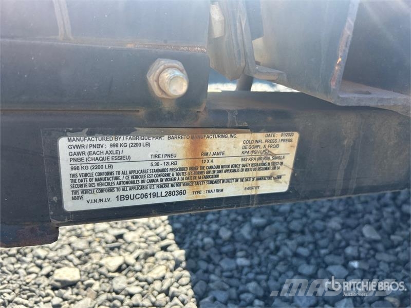 Barreto E4X6TBT 6 ft S/A Trencher Trailer Mélybölcsős