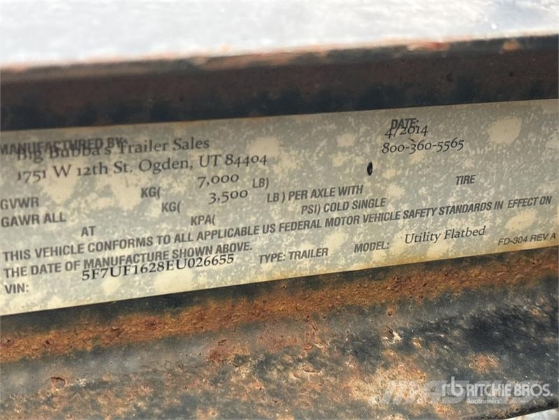 Big Bubba 16 ft T/A Utility Trailer Citas piekabes
