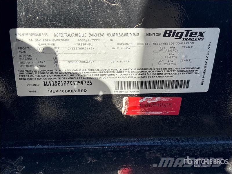 Big Tex 14LP 16 ft T/A Dump Utility Trailer Kiper prikolice