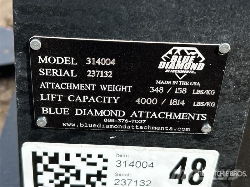 Blue Diamond 48 in Skid Steer Forks (Unused) フォーク