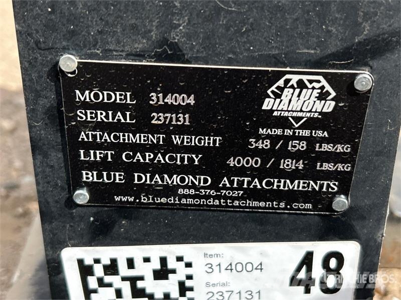 Blue Diamond 48 in Skid Steer Forks (Unused) フォーク