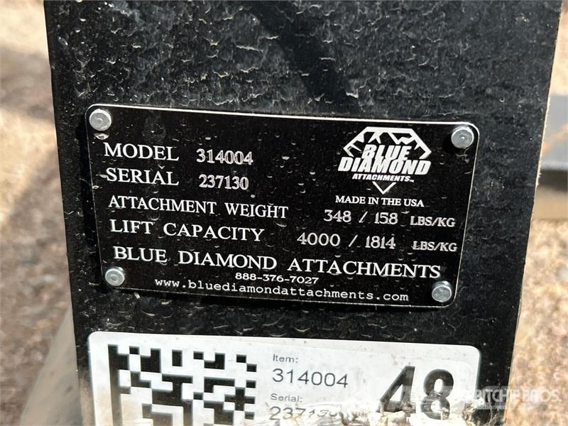 Blue Diamond 48 in Skid Steer Forks (Unused) フォーク