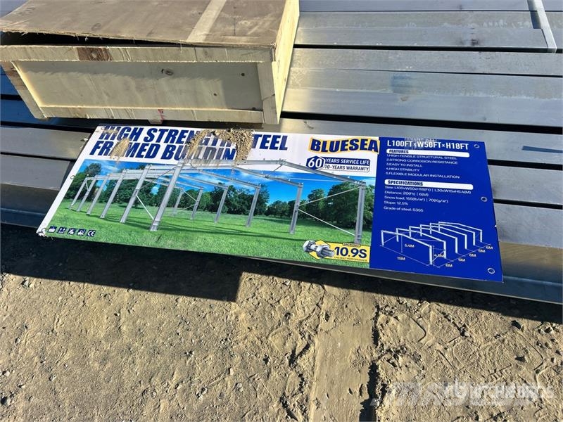  BLUESEA 50 ft x 100 ft Storage Building (Unused) Tērauda karkasa ēkas