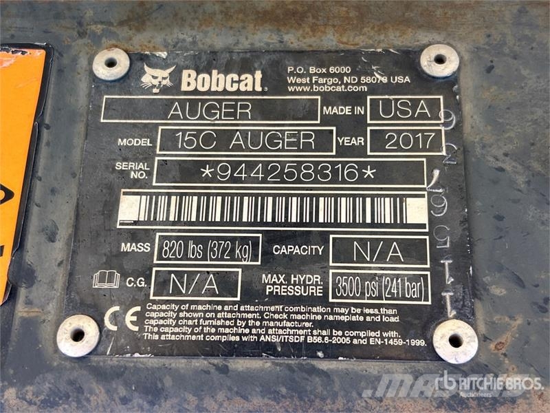 Bobcat 15C 12 in Skid Steer Auger Vrtalne naprave