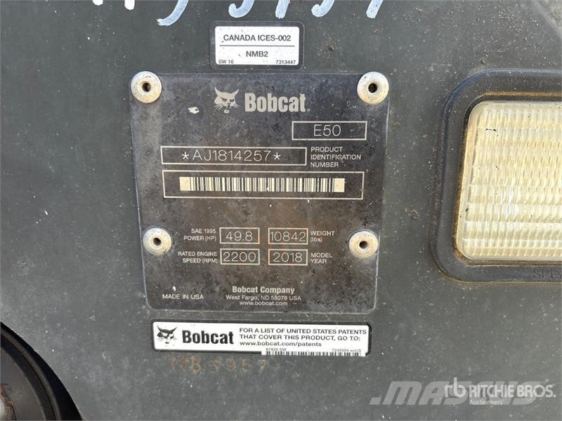 Bobcat E50 Mini Excavator Minigravemaskiner