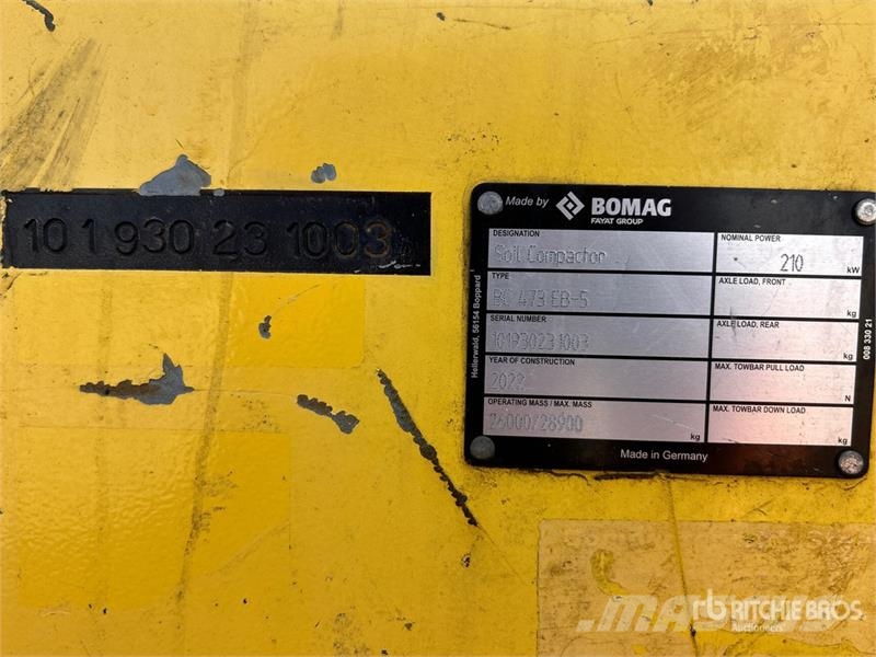 Bomag 473 EB-5 Soil Compactor 토양 다짐기