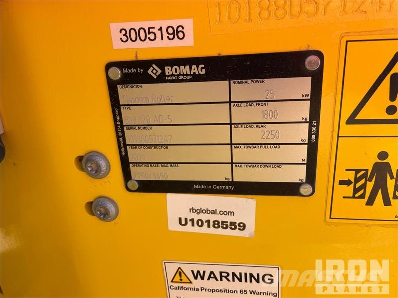 Bomag BW120AD-5 트윈 드럼 롤러