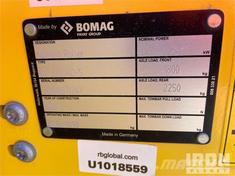 Bomag BW120AD-5 트윈 드럼 롤러