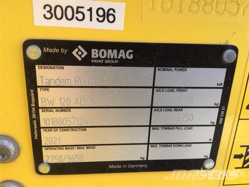 Bomag BW120AD-5 Double Drum Roller Twin drum rollers