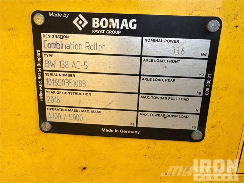 Bomag BW138AC-5 Double Drum Roller Çift tamburlu silindirler