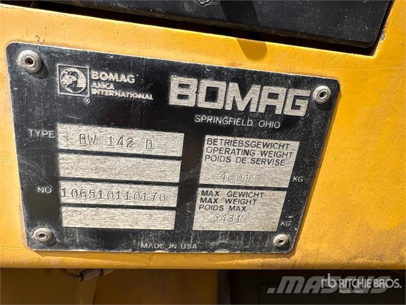 Bomag BW142D Smooth Drum Compactor Enojni valjarji