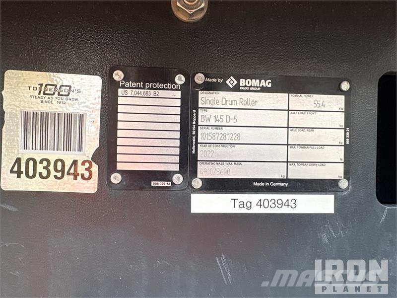 Bomag BW145D Smooth Drum Compactor 振動ローラ