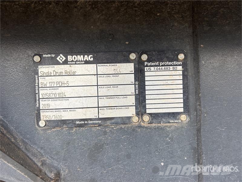 Bomag BW177PDH-5 Padfoot Drum Compactor 單輪滾壓機