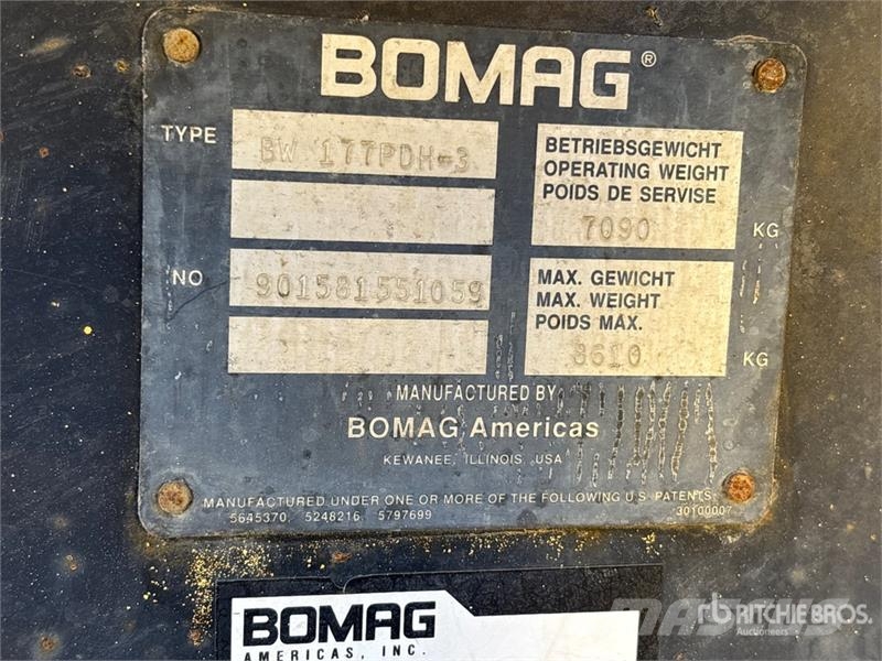 Bomag BW177PDH3 Padfoot Drum Compactor Single drum rollers