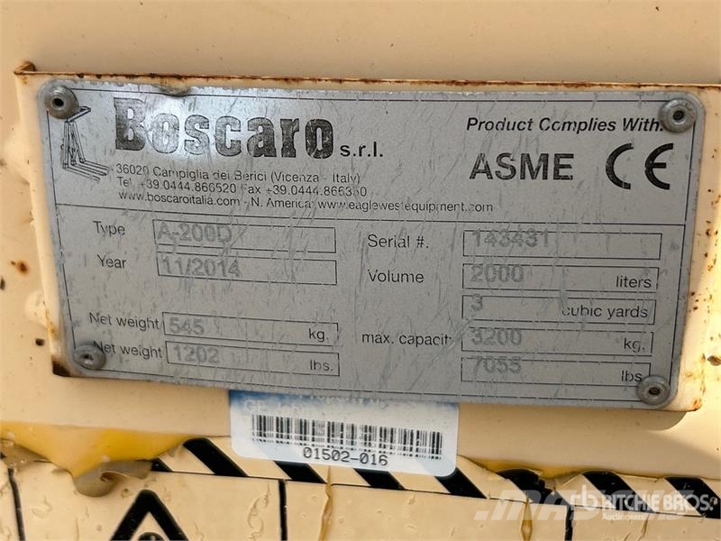Boscaro A-200D Concrete Bucket Accessoires