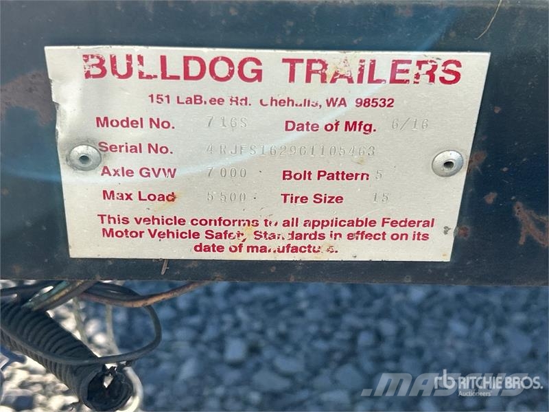 Bulldog 16 ft T/A Equipment Trailer Biltransporter henger