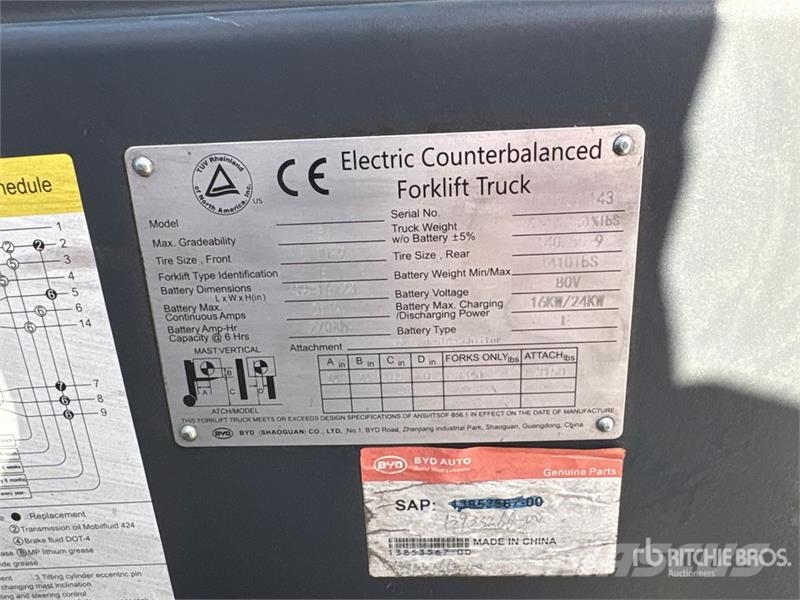 BYD ECB18S-B 3340 lb Forklift Iné