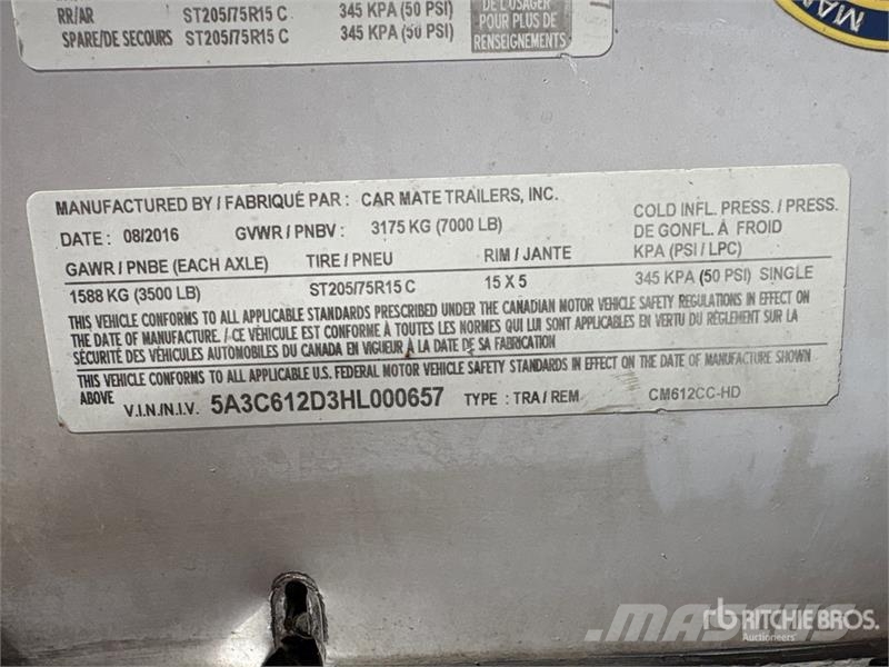 Carmate 12 ft T/A Utility Trailer Інші причепи