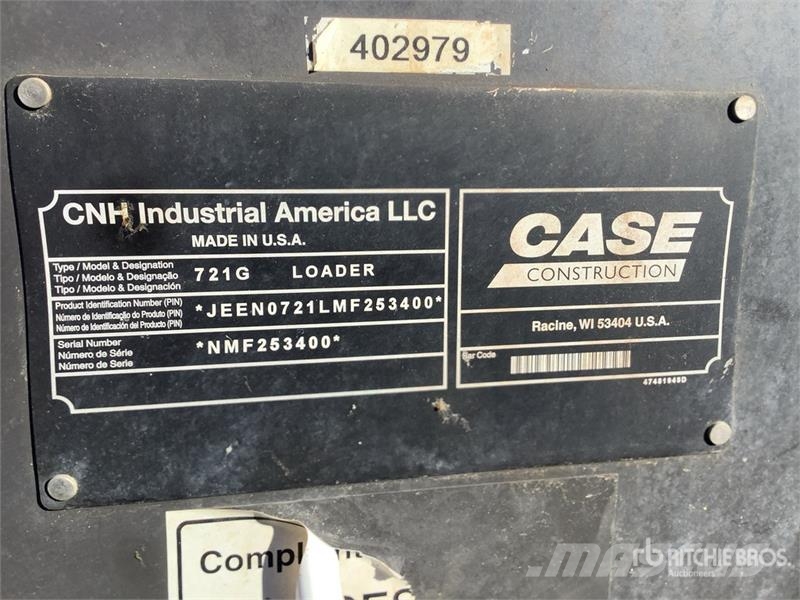 CASE 721G Wheel Loader Gumikerekes homlokrakodók