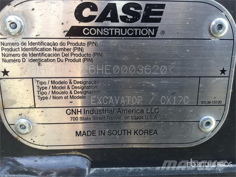 CASE CX17C Mini Excavator Miniexcavadoras
