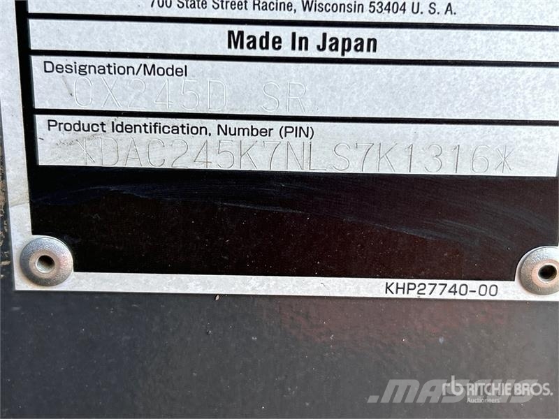 CASE CX245DSR Tracked Excavator 大型油圧ショベル12t以上（パワーショベル・ユンボ）