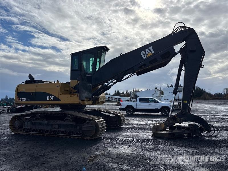 CAT 324DFMLL Heel Boom Log Loader لوادر بذراع مفصلي