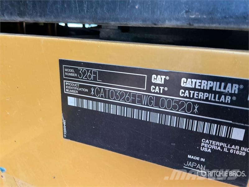 CAT 326F L Tracked Excavator Roomikekskavaatorid