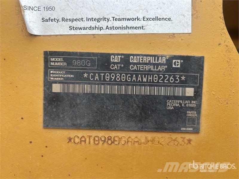 CAT 980G Series II Naudoti ratiniai krautuvai