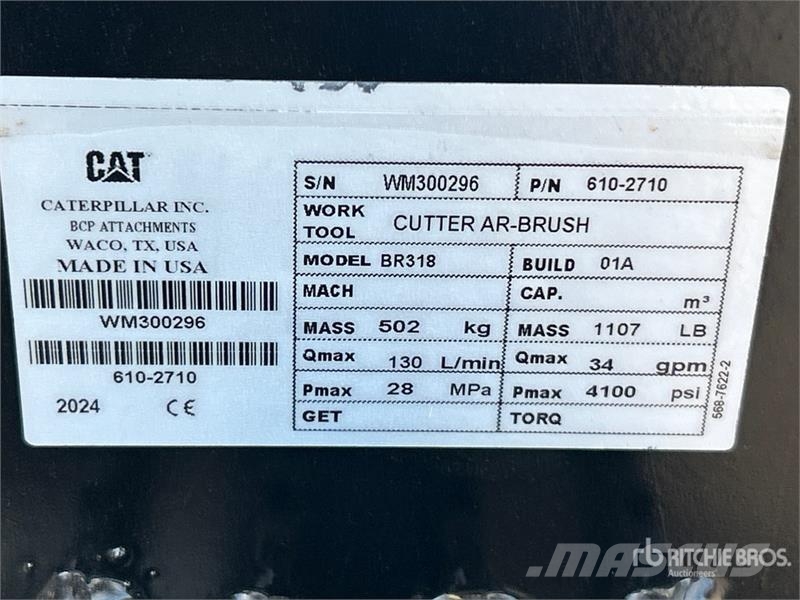 CAT BR318 72 in Skid Steer Brush Cutter (Unused) Asılı ve çekilir biçme makineleri