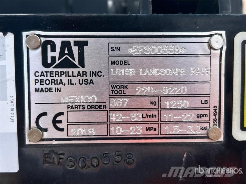 CAT LR15B 60 in Skid Steer Landscape Rake Vaalutid ja kaarutid